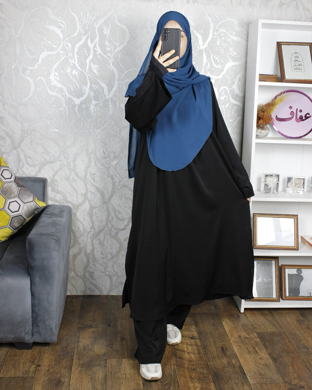 عباية ياسمين -ثوب كريب ممتاز